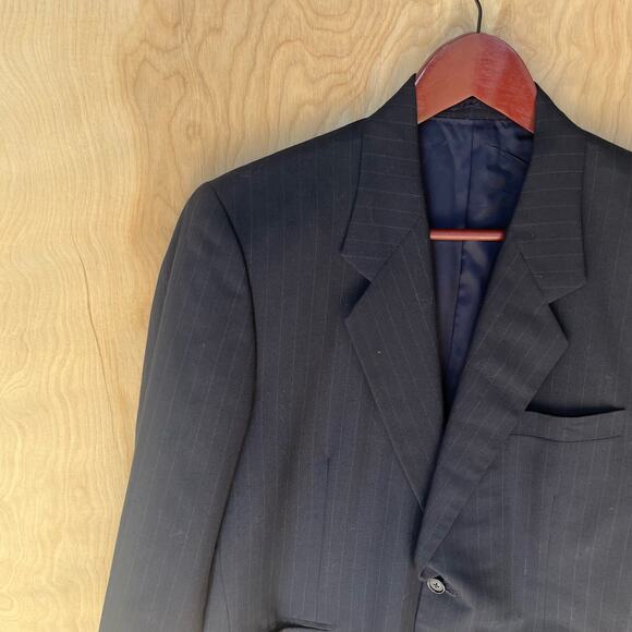 Vintage Carrol & Company Blazer 40S Pin Stripe Men's Sports Jacket 2 Button Glam - Picture 3 of 10